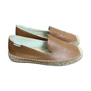 Soludos Espadrille Flats Tan Nude Leather Slip On Size 6